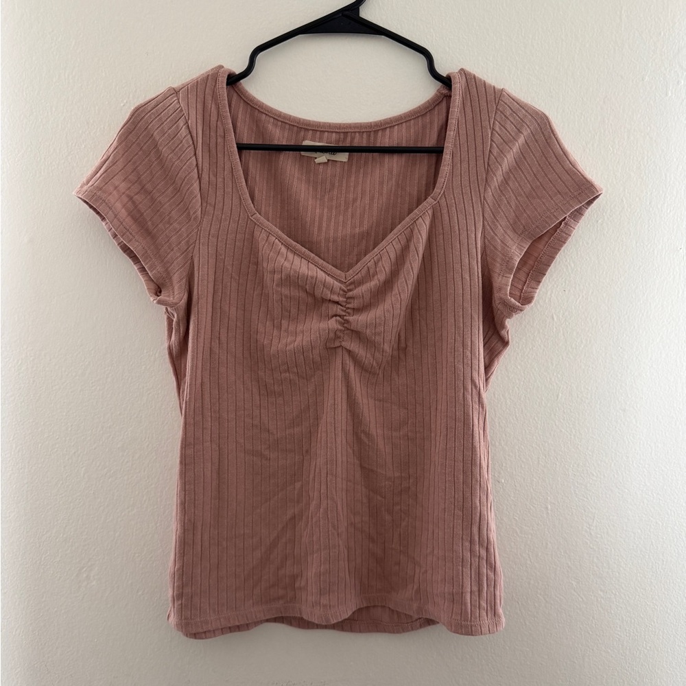 Madewell Sweetheart Ribbed Top Pink - Size Medium